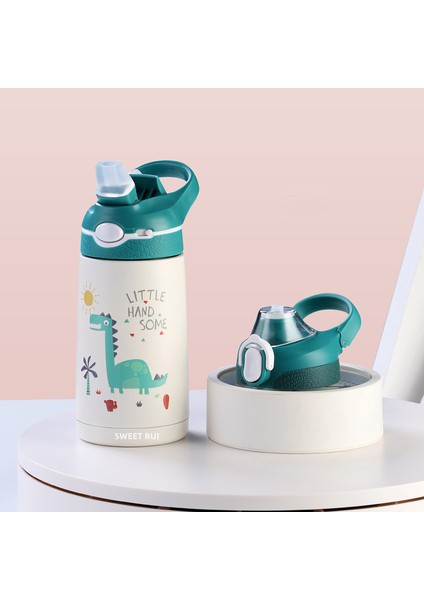 380 ml Bpa Içermeyen Paslanmaz Çelik Içecek Şişesi Çocuk Pipetli Su Şişesi (Yurt Dışından)