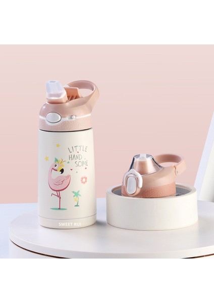 380 ml Bpa Içermeyen Paslanmaz Çelik Içecek Şişesi Çocuk Pipetli Su Şişesi (Yurt Dışından)