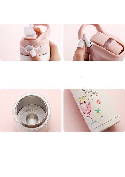 380 ml Bpa Içermeyen Paslanmaz Çelik Içecek Şişesi Çocuk Pipetli Su Şişesi (Yurt Dışından) fiyatları