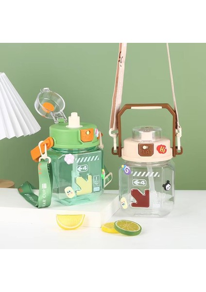 1000ML Büyük Kapasiteli Plastik Taşınabilir Su Şişesi Saman Bardağı (Yurt Dışından) modelleri