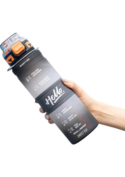 850ML Büyük Kapasiteli Plastik Taşınabilir Spor Su Şişesi Spor Pipetli Bardak (Yurt Dışından)