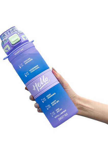 850ML Büyük Kapasiteli Plastik Taşınabilir Spor Su Şişesi Spor Pipetli Bardak (Yurt Dışından)