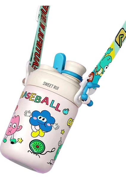 550ML Bpa Içermeyen Paslanmaz Çelik Içecek Şişesi Çocuk Su Şişesi Pipetli (Yurt Dışından)