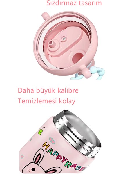 550ML Bpa Içermeyen Paslanmaz Çelik Içecek Şişesi Çocuk Su Şişesi Pipetli (Yurt Dışından) indirimleri