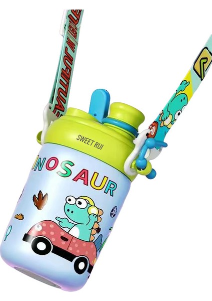 550ML Bpa Içermeyen Paslanmaz Çelik Içecek Şişesi Çocuk Su Şişesi Pipetli (Yurt Dışından)