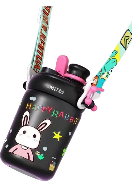 550ML Bpa Içermeyen Paslanmaz Çelik Içecek Şişesi Çocuk Su Şişesi Pipetli (Yurt Dışından)