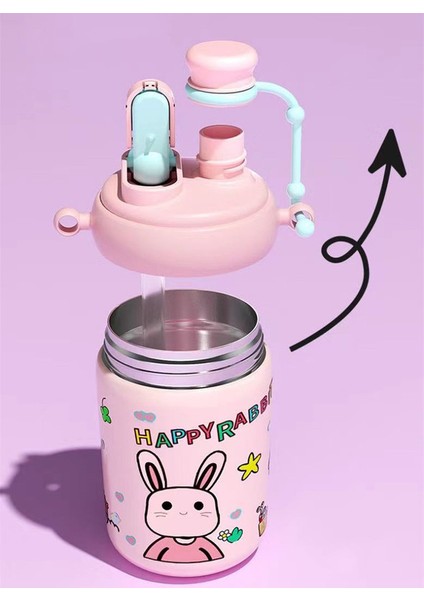 550ML Bpa Içermeyen Paslanmaz Çelik Içecek Şişesi Çocuk Su Şişesi Pipetli (Yurt Dışından) fırsatları