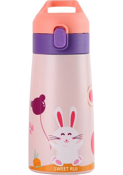 350ML Bpa Içermeyen Paslanmaz Çelik Içecek Şişesi Çocuk Su Şişesi Pipetli (Yurt Dışından)