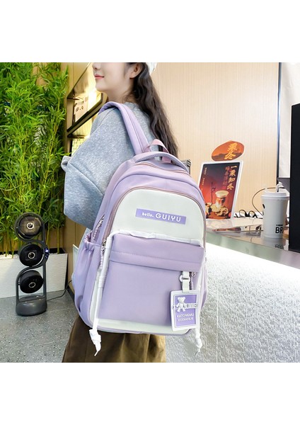 Büyük Kapasiteli Basit Öğrenci Sırt Çantası 4 Parçalı Set (Yurt Dışından) modelleri