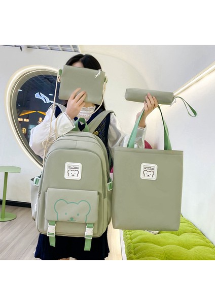 Büyük Kapasiteli Basit Öğrenci Sırt Çantası 4 Parçalı Set (Yurt Dışından) fiyatları