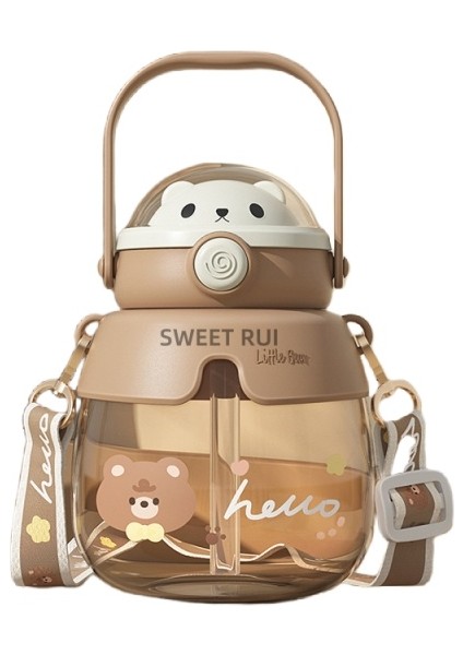 Büyük Kapasiteli Plastik Pipetli Su Şişesi 850ML (Yurt Dışından)