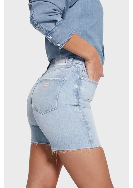 80's Pedal Yüksek Bel Denim Short W4GD47D5B66 Bayan Short W4GD47 D5B66 Sead modelleri