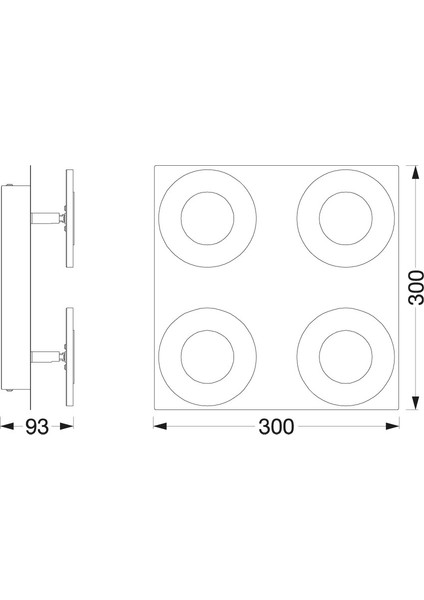 Smart Wifi Orbis Wave Spot IP44 Tw 4'lü