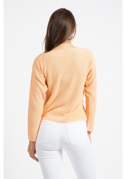 Rtd&vld Kadın V Yaka Ince Triko Kazak Somon fırsatları