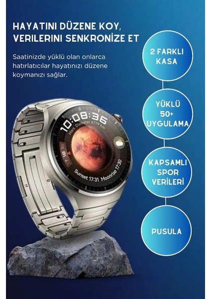 Watch 4 Pro Suit 7 Kordonlu Tüm Cihazlara Uyumlu Akıllı Saat