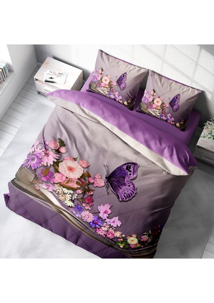 Anneler Günü Çift Kişilik Nevresim Takımı Özel Dokuma Pamuk Saten Butterfly modelleri