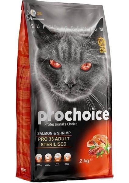 Pro Choice Pro 33 Sterilised Somonlu Karidesli Kedi Maması 15 Kg