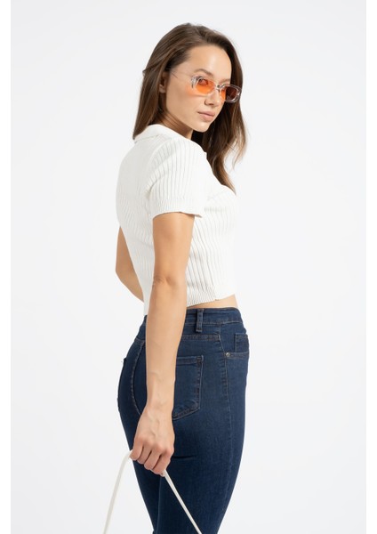 Rtd&vld Kadın Yaz 2498 Polo Yaka Kısa Kollu Triko Tshırt Beyaz fiyatları