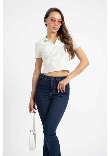 Rtd&vld Kadın Yaz 2498 Polo Yaka Kısa Kollu Triko Tshırt Beyaz fırsatları