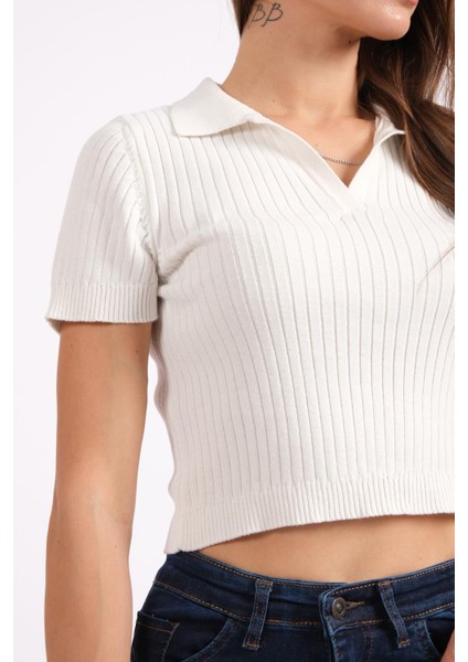 Rtd&vld Kadın Yaz 2498 Polo Yaka Kısa Kollu Triko Tshırt Beyaz indirimleri