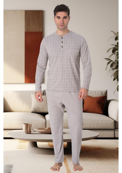 Mecit 2915 Kahverengi Büyük Beden Erkek Pijama Takımı