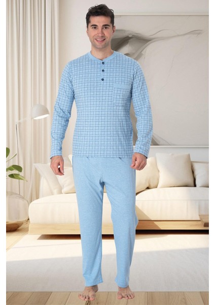 Mecit 2915 Mavi Büyük Beden Erkek Pijama Takımı