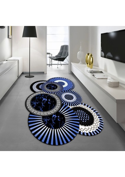 Dijital Baskılı Kaymaz Taban Yıkanabilir Lazer Kesim Salon Halısı Yolluk, V-Lazer-25-Renkli,