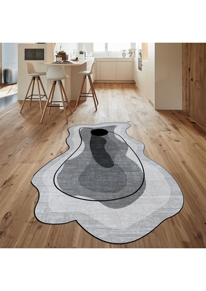 Dijital Baskılı Kaymaz Taban Yıkanabilir Lazer Kesim Salon Halısı Yolluk, V-Lazer-21-Gri, fiyatları