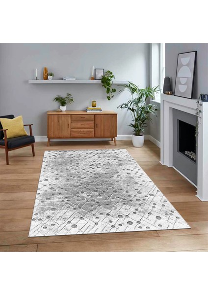 Dijital Baskılı Kaymaz Taban Yıkanabilir Sade Desen Yolluk Mutfak Salon Halısı, V-Sade-48-Gri,