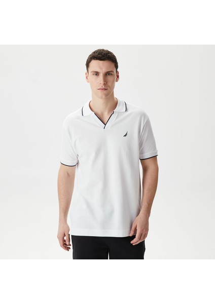 Nautıca Erkek Beyaz Classıc Fıt Kısa Kollu Polo K45308T.1BW