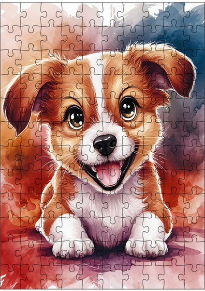 Ahşap Mdf Puzzle Yapboz Yavru Sevimli Köpek 120 Parça 25*35 cm