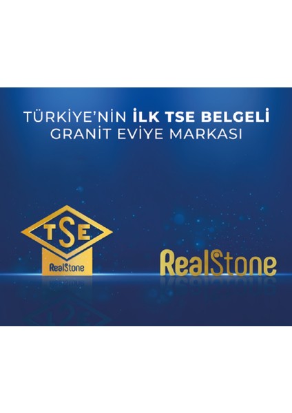 Real Stone Granit Eviye K002 Dıdyma 60 Siyah (60 x 53)