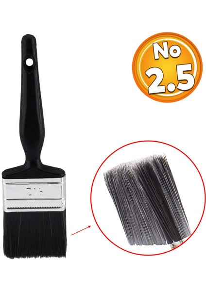 Plastik Saplı Yağlı Boya Fırça No: 2.5 Resim Ressam Fırçası Hobi Sanat Duvar Metal Ahşap Boyama