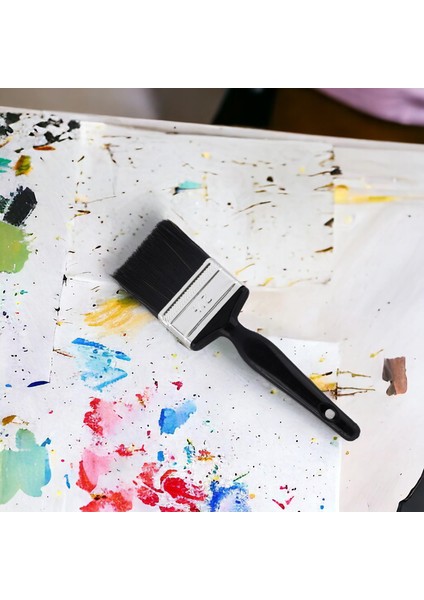 Plastik Saplı Yağlı Boya Fırça No: 2.5 Resim Ressam Fırçası Hobi Sanat Duvar Metal Ahşap Boyama