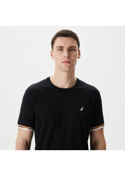 Nautıca Erkek Siyah Standart Fıt Kısa Kollu T-Shırt V45225T.0TB fırsatları