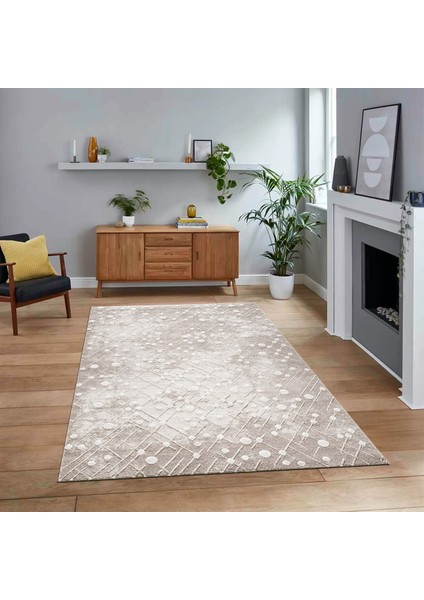 Dijital Baskılı Kaymaz Taban Yıkanabilir Sade Desen Yolluk Mutfak Salon Halısı, V-Sade-48-Bej,