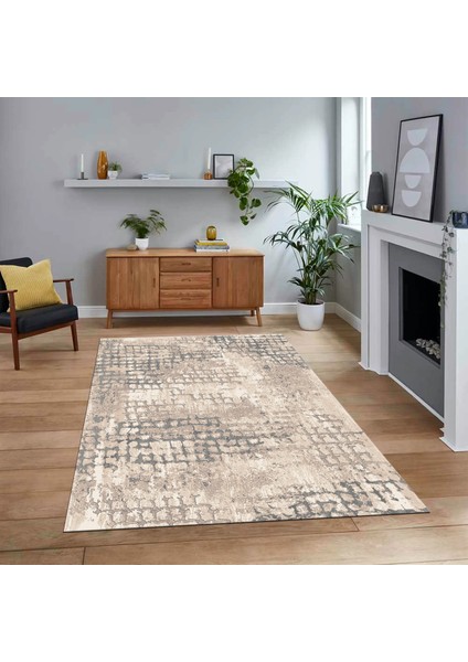 Dijital Baskılı Kaymaz Taban Yıkanabilir Sade Desen Yolluk Mutfak Salon Halısı, V-Sade-16-Vizon,