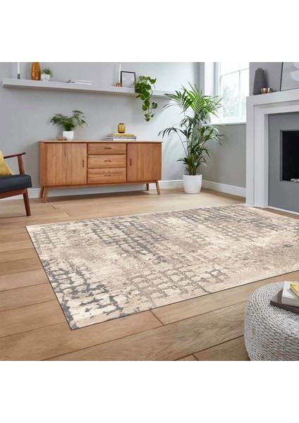 Dijital Baskılı Kaymaz Taban Yıkanabilir Sade Desen Yolluk Mutfak Salon Halısı, V-Sade-16-Vizon,