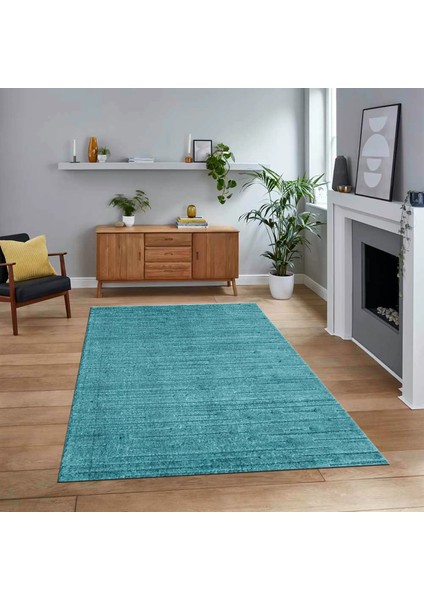 Dijital Baskılı Kaymaz Taban Yıkanabilir Sade Desen Yolluk Mutfak Salon Halısı, V-Sade-31-Mavi,