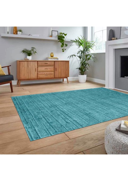 Dijital Baskılı Kaymaz Taban Yıkanabilir Sade Desen Yolluk Mutfak Salon Halısı, V-Sade-31-Mavi,