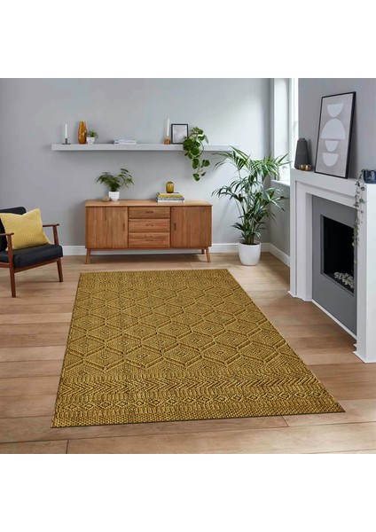 Dijital Baskılı Kaymaz Taban Yıkanabilir Sade Desen Yolluk Mutfak Salon Halısı, V-Sade-10-Kahve,