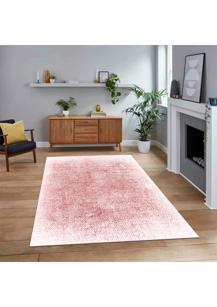 Dijital Baskılı Kaymaz Taban Yıkanabilir Sade Desen Yolluk Mutfak Salon Halısı, V-Sade-43-Pembe,