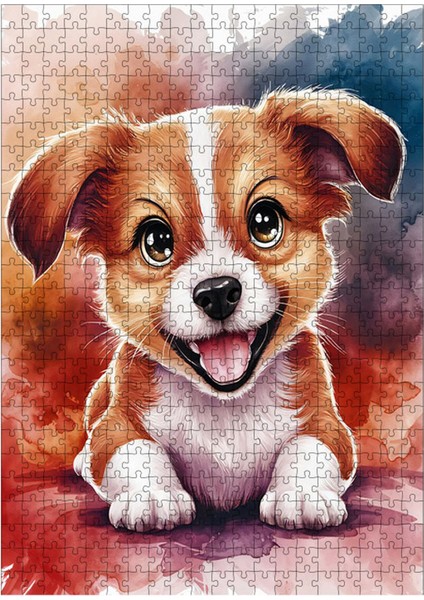 Ahşap Mdf Puzzle Yapboz Yavru Sevimli Köpek 500 Parça 50*70 cm