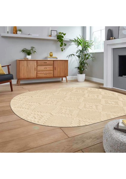 Dijital Baskılı Kaymaz Yıkanabilir Sade Desen Oval Yolluk Mutfak Salon Halısı, V-O-Sade-03-Bej, fiyatları