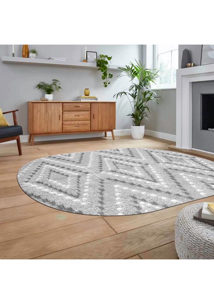 Dijital Baskılı Kaymaz Yıkanabilir Sade Desen Oval Yolluk Mutfak Salon Halısı, V-O-Sade-33-Gri, fiyatları