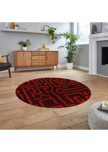Dijital Baskılı Kaymaz Yıkanabilir Sade Desen Yuvarlak Mutfak Salon Halısı, V-Y-Sade-09-Bordo, fiyatları
