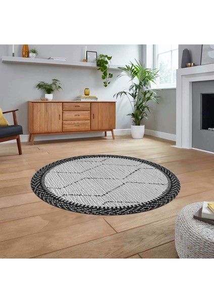 Dijital Baskılı Kaymaz Yıkanabilir Sade Desen Yuvarlak Mutfak Salon Halısı, V-Y-Sade-17-Siyah, fiyatları