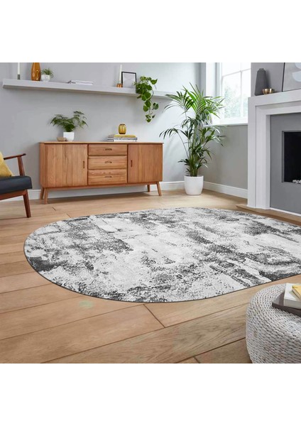 Dijital Baskılı Kaymaz Yıkanabilir Sade Desen Oval Yolluk Mutfak Salon Halısı, V-O-Sade-25-Gri, fiyatları