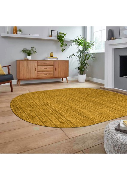 Dijital Baskılı Kaymaz Yıkanabilir Sade Desen Oval Yolluk Mutfak Salon Halısı, V-O-Sade-31-Sarı, fiyatları