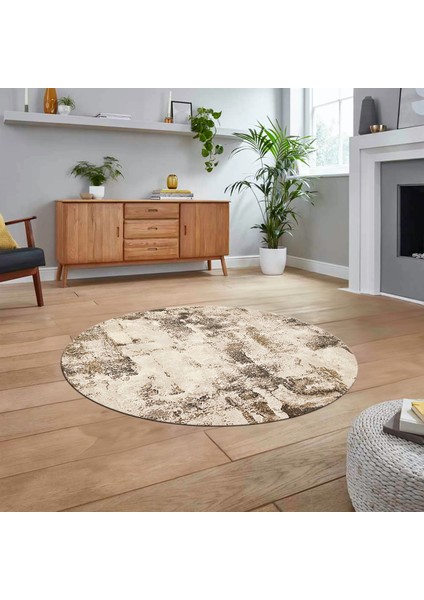 Dijital Baskılı Kaymaz Yıkanabilir Sade Desen Yuvarlak Mutfak Salon Halısı, V-Y-Sade-25-Kahve, fiyatları